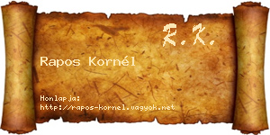 Rapos Kornél névjegykártya