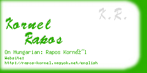 kornel rapos business card